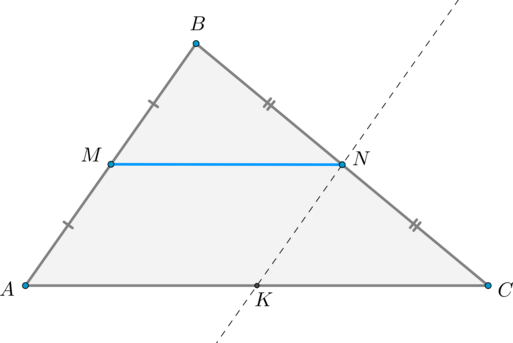Каким свойством обладает средняя линия треугольника